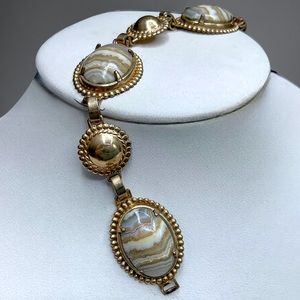 🌺Vintage Gold Filled Jasper Bracelet